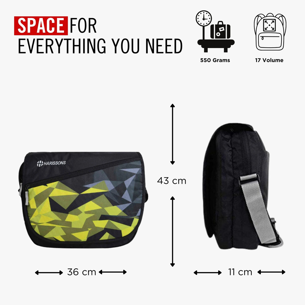 Mosaic 17L Graphic Printed Casual Messenger