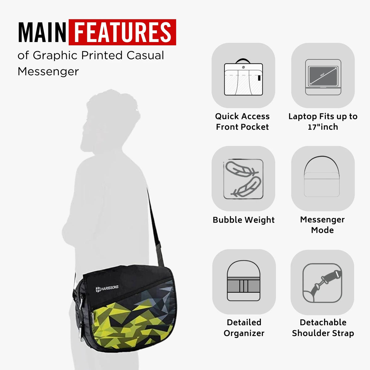 Mosaic 17L Graphic Printed Casual Messenger