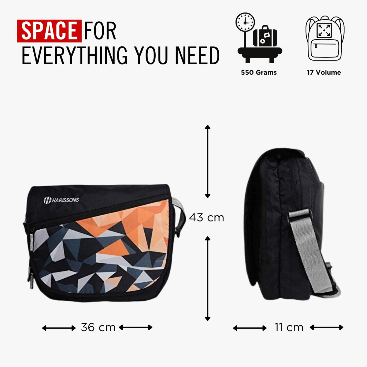 Mosaic 17L Graphic Printed Casual Messenger